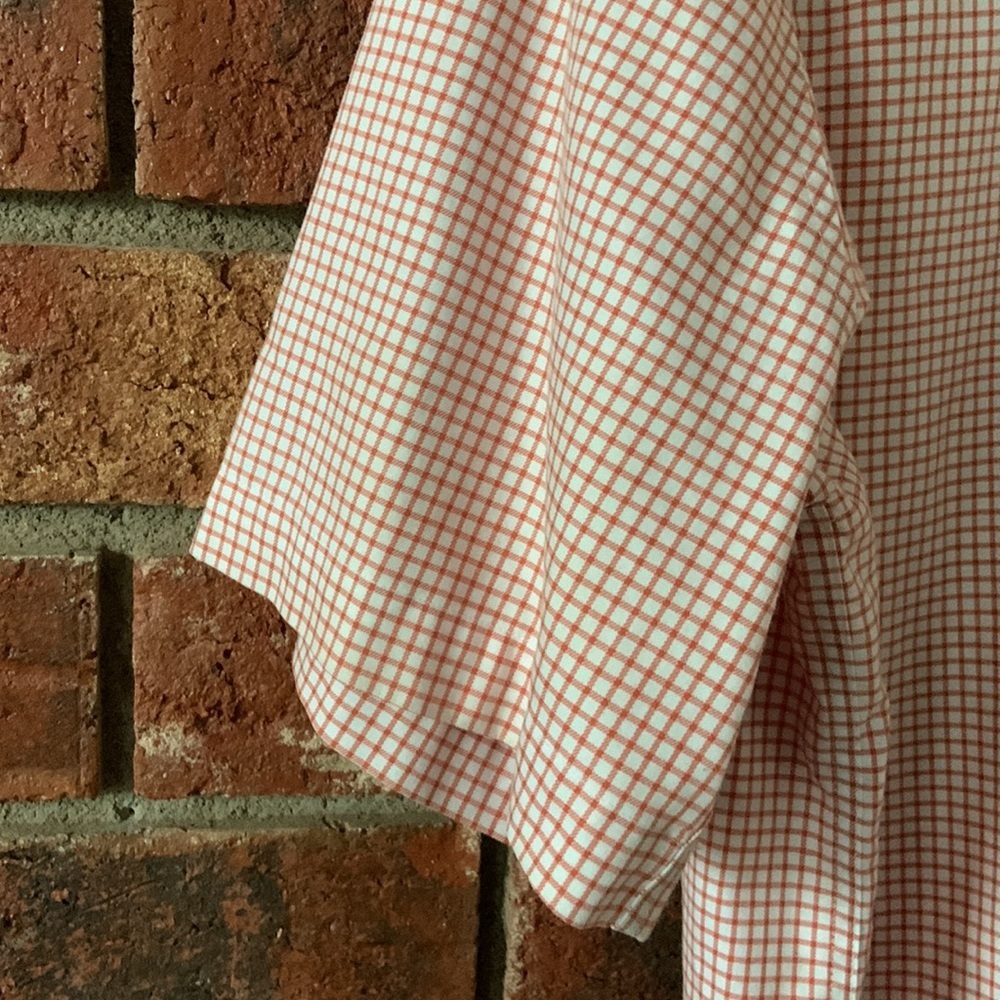 Duluth Trading Co Orange Check Plaid Button Up Shirt - Picture 7 of 9
